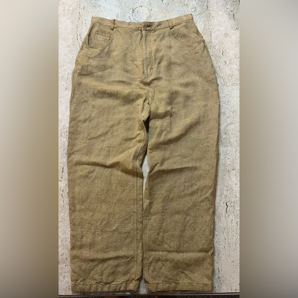Vintage Y2K Linen Doncaster Pants Size 10 - Picture 2 of 5